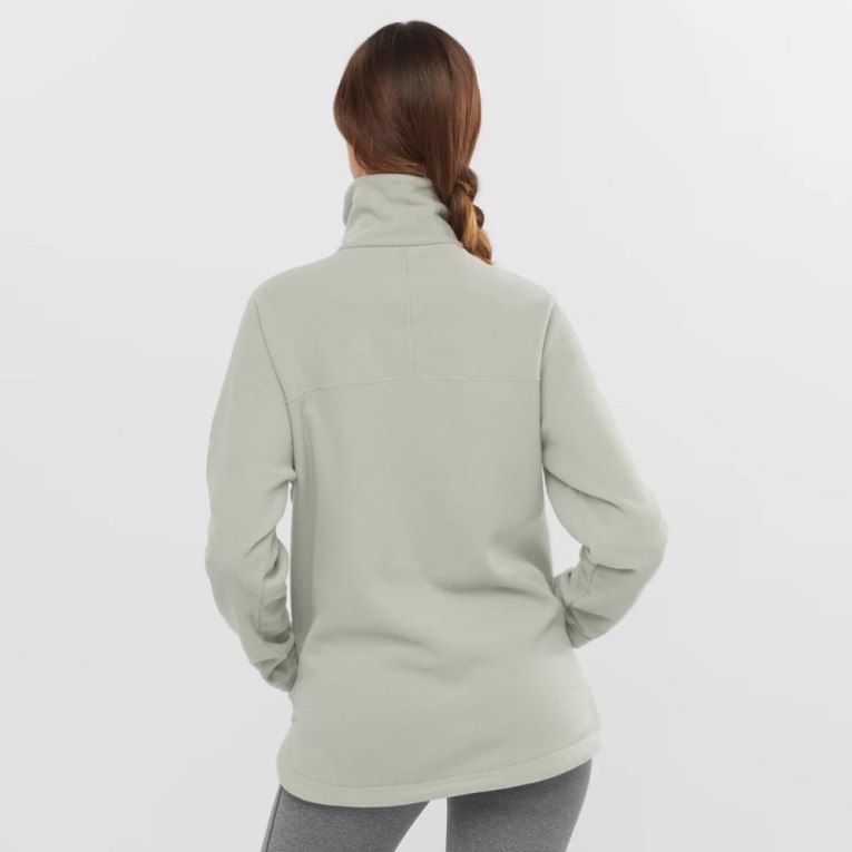 Light Grey Salomon Essential Cosy Fleece Women's Sweatshirt | IE PE8791